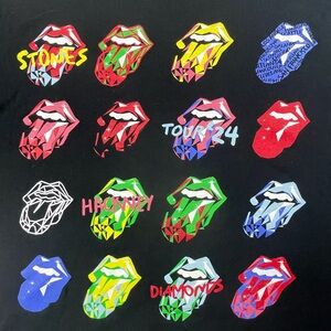 the Rolling Stones Hackney Diamonds Tour 2024 Iconic Multicolor Tongues Large